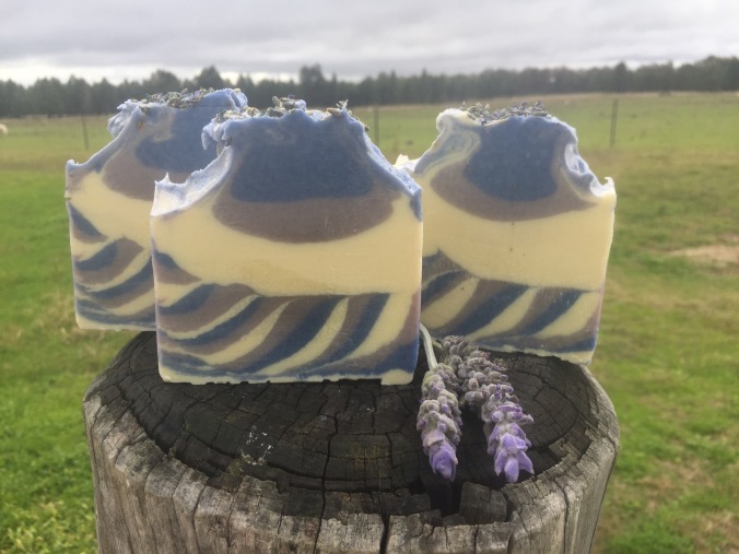 lavender, goats milk soap, lavender soap,  swirls in soap, natural products, hobby farm, australia, hobby farm australia, dubbo, central west nsw,  toggenburg,  coconut oil, olive oil, sustainable palm oil, castor oil, lavender essential oil , small business
